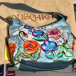 NWT Anuschka Hand Painted Bag & Dust Cover